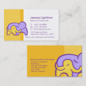 Visitekaartjes voor kinderopvang/baby-oppas/verzor (Voorkant / Achterkant)