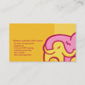 Visitekaartjes voor kinderopvang/baby-oppas/verzor (Achterkant)