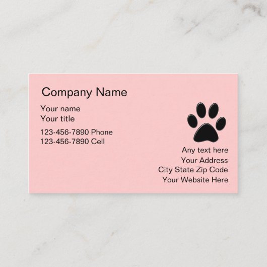 Visitekaartjes voor kinderverzorging (Achterkant)