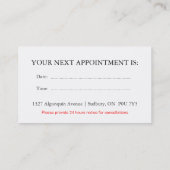 Visitekaartjes voor kinderverzorging afsprakenkaartje (Achterkant)