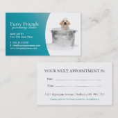 Visitekaartjes voor kinderverzorging - linen afsprakenkaartje (Voorkant / Achterkant)