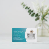 Visitekaartjes voor kinderverzorging - linen afsprakenkaartje (Staand voorkant)