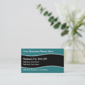 Visitekaartjes voor klantenkorting en loyaliteitsb kortingskaartje (Staand voorkant)