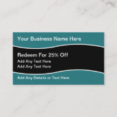 Visitekaartjes voor klantenkorting en loyaliteitsb kortingskaartje (Voorkant)