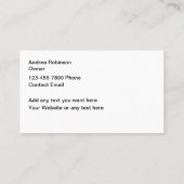 Visitekaartjes voor klasreiniging (Achterkant)