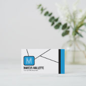 Visitekaartjes voor koele monogram (Staand voorkant)