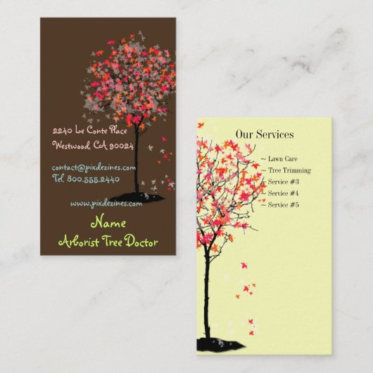 Visitekaartjes voor landschapsarchitecten (Voorkant / Achterkant)