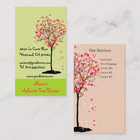 Visitekaartjes voor landschapsarchitecten (Voorkant / Achterkant)