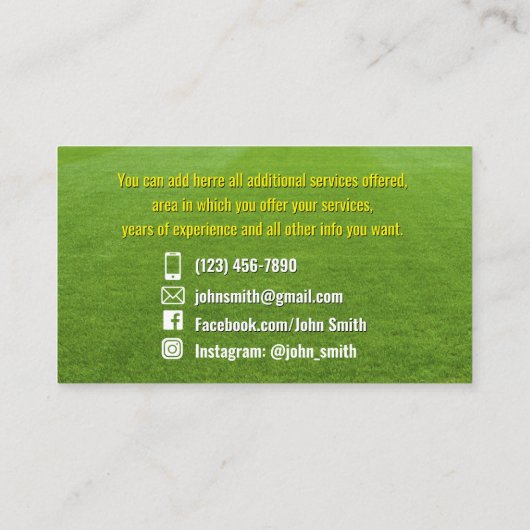 Visitekaartjes voor landschapsarchitectuur (Achterkant)