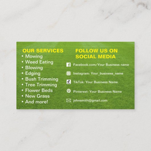 Visitekaartjes voor landschapsarchitectuur (Achterkant)