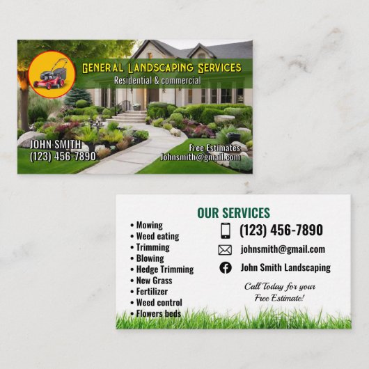 Visitekaartjes voor landschapsarchitectuur (Voorkant / Achterkant)