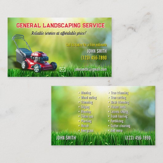 Visitekaartjes voor landschapsarchitectuur (Voorkant / Achterkant)