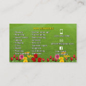 Visitekaartjes voor landschapsarchitectuur (Achterkant)