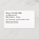 Visitekaartjes voor landschapsarchitectuur en irri (Achterkant)