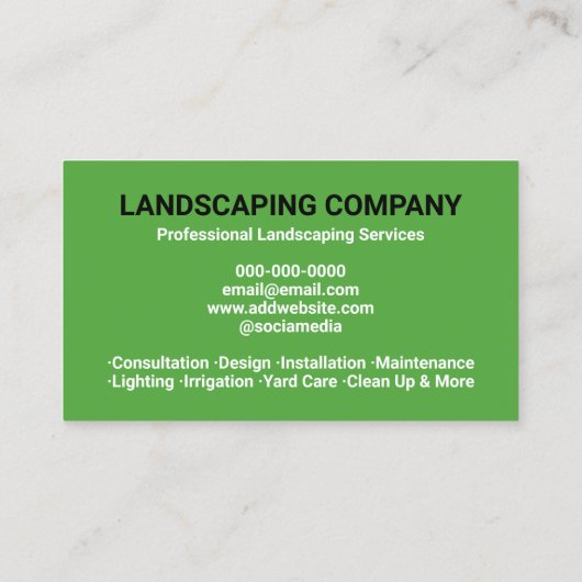 Visitekaartjes voor landschapsarchitectuur met fot (Achterkant)