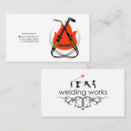 Visitekaartjes voor lassen en lassen (Voorkant / Achterkant)