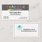 Visitekaartjes voor leerkrachten "Chalkboard" (Voorkant / Achterkant)