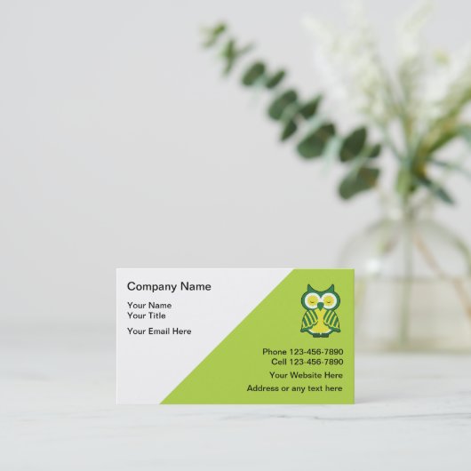 Visitekaartjes voor leerlingengesprekspartner (Staand voorkant)