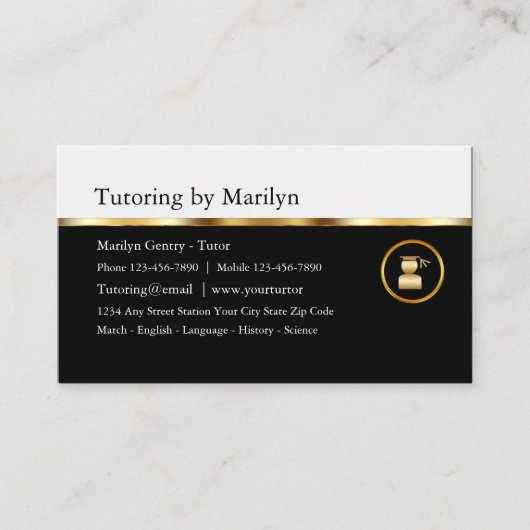 Visitekaartjes voor lesgeven (Voorkant)