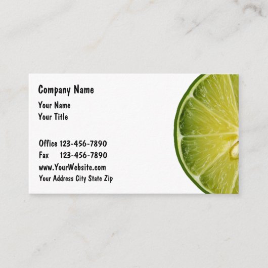 Visitekaartjes voor levensmiddelen (Voorkant)