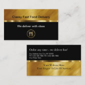 Visitekaartjes voor levering van Classy Food (Voorkant / Achterkant)