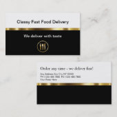 Visitekaartjes voor levering van Classy Food (Voorkant / Achterkant)