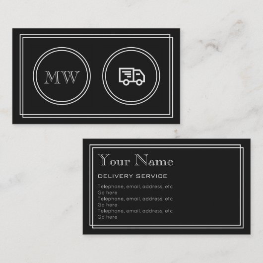 visitekaartjes voor levering van "Silent Movie" (Voorkant / Achterkant)