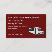 Visitekaartjes voor luchthavenshuttle Taxivervoer (Voorkant)