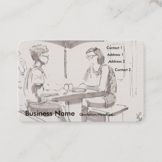 Visitekaartjes voor lunchbespreking (Voorkant)
