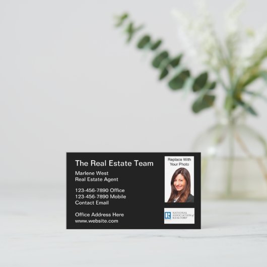 Visitekaartjes voor makelaars in onroerend goed (Staand voorkant)