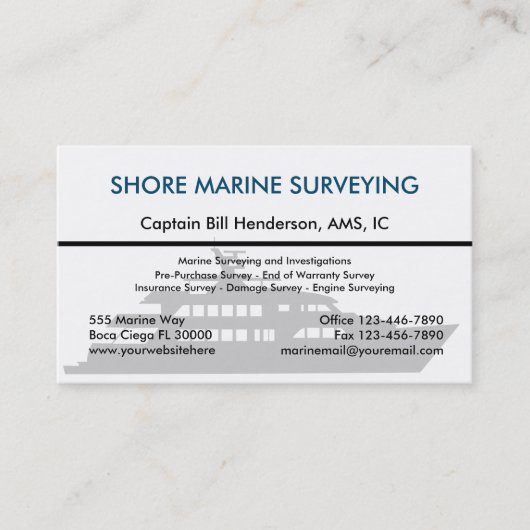 Visitekaartjes voor mariene inspectie (Voorkant)