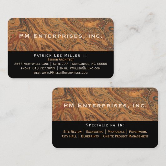 Visitekaartjes voor marmer (Voorkant / Achterkant)