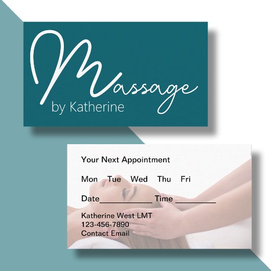 Visitekaartjes voor massagetherapeut-afspraken