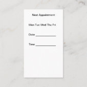 Visitekaartjes voor massagetherapie Aanstelling (Achterkant)