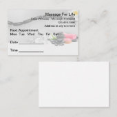 Visitekaartjes voor massagetherapie Aanstelling Afsprakenkaartje (Voorkant / Achterkant)