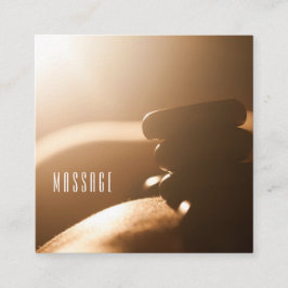 Visitekaartjes voor massagetherapie met warme ston