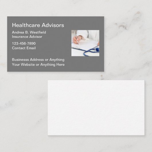 Visitekaartjes voor medisch advies (Voorkant / Achterkant)