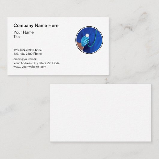 Visitekaartjes voor medisch beroepsbeoefenaren (Voorkant / Achterkant)