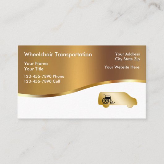 Visitekaartjes voor medisch rolstoelvervoer (Voorkant)