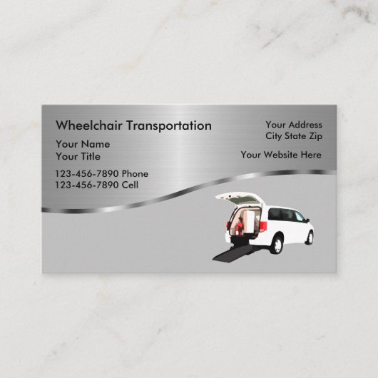 Visitekaartjes voor medisch rolstoelvervoer (Voorkant)