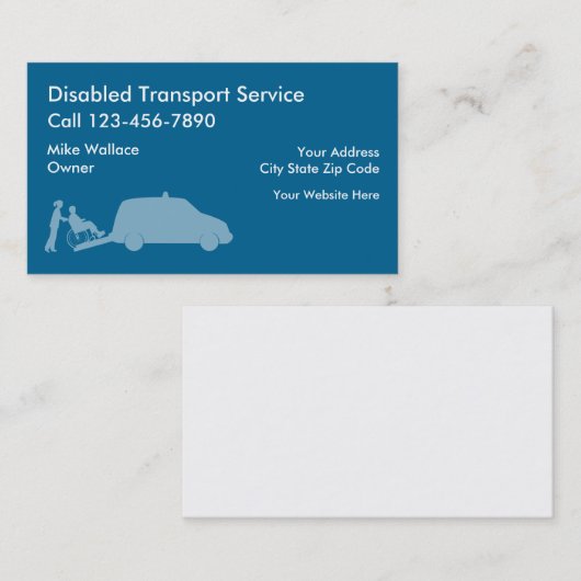 Visitekaartjes voor medisch vervoer (Voorkant / Achterkant)