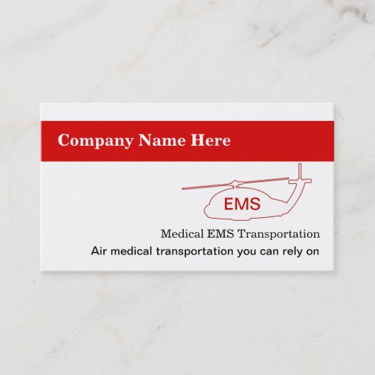 Visitekaartjes voor medisch vervoer (Voorkant)