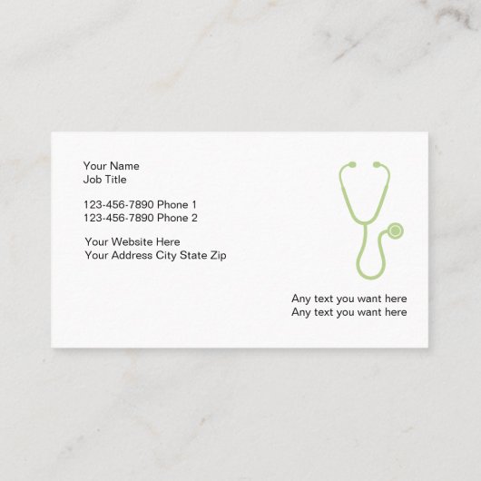 Visitekaartjes voor medisch vervoer (Achterkant)