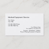 Visitekaartjes voor medische apparatuur (Achterkant)