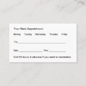 Visitekaartjes voor medische benoeming, dubbelzijd (Achterkant)