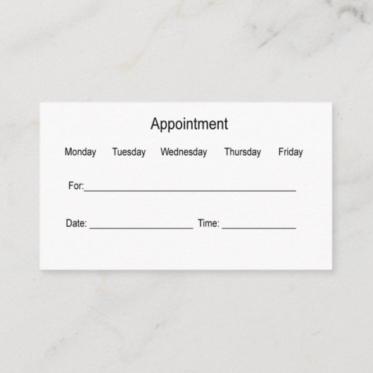 Visitekaartjes voor medische Kantoor Aanwijzing (Achterkant)