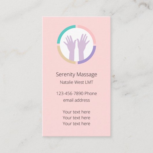 Visitekaartjes voor medische massagetherapie (Voorkant)