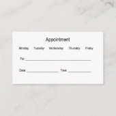 Visitekaartjes voor medische patiëntenbenoeming (Achterkant)