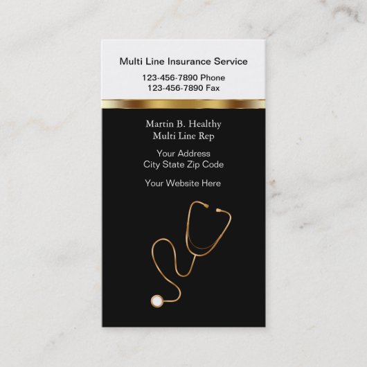 Visitekaartjes voor medische verzekering (Voorkant)