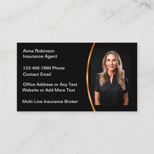 Visitekaartjes voor meerlijnsverzekeringsmakelaars (Voorkant)